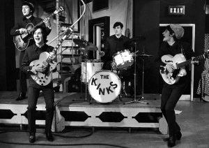ANX1GD KINKS UK group on  Ready Steady Go in 1966. From left Peter Quaife , Dave Davies, Mick Avory and Ray Davies. Photo Tony Gale. Image shot 1966. Exact date unknown.